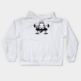 Bench Press Purrfection Kids Hoodie